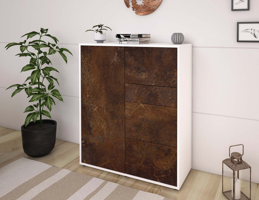 Highboard Leandra, Rost Seite (92x108x35cm) - Stil.Zeit Möbel GmbH