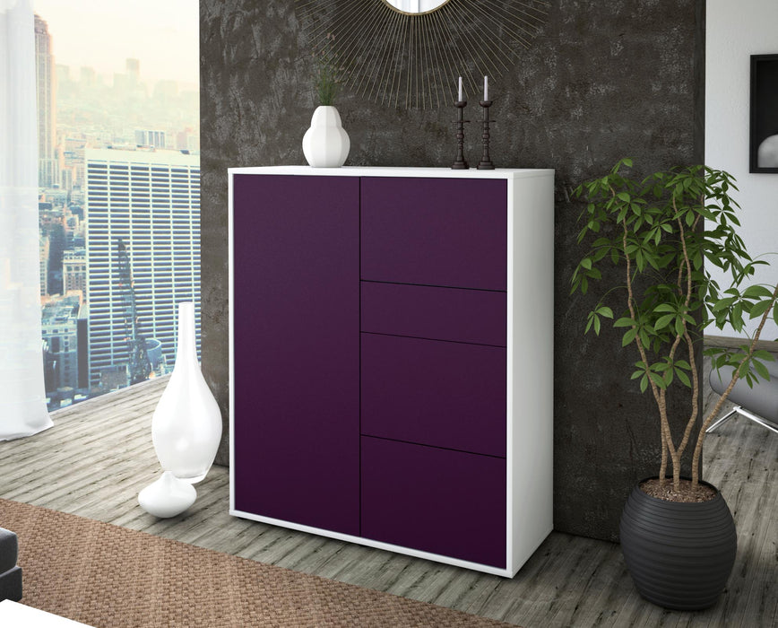 Highboard Leandra, Lila Seite (92x108x35cm) - Stil.Zeit Möbel GmbH