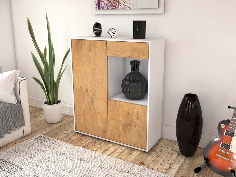 Highboard Lena, Eiche Seite (92x108x35cm) - Stil.Zeit Möbel GmbH