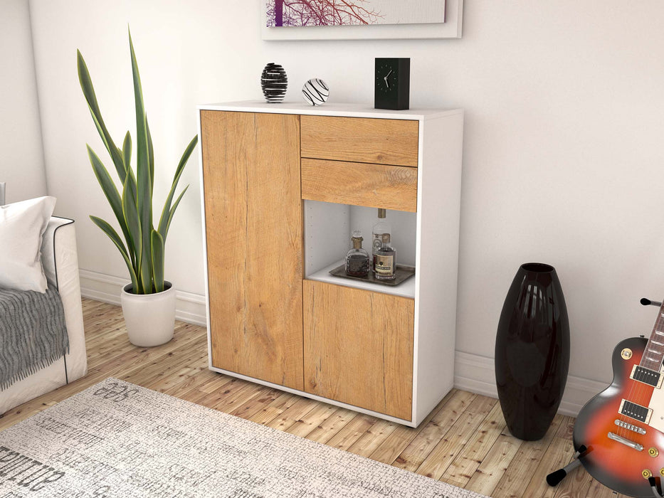 Highboard Lilia, Eiche Seite (92x108x35cm) - Stil.Zeit Möbel GmbH