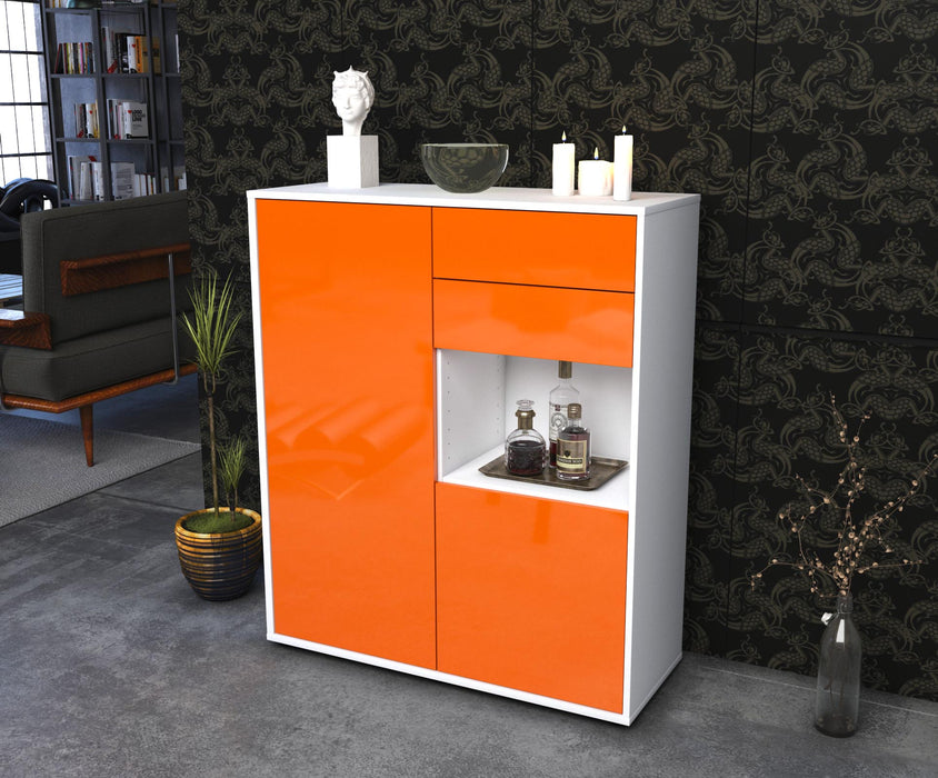 Highboard Lilia, Orange Seite (92x108x35cm) - Stil.Zeit Möbel GmbH