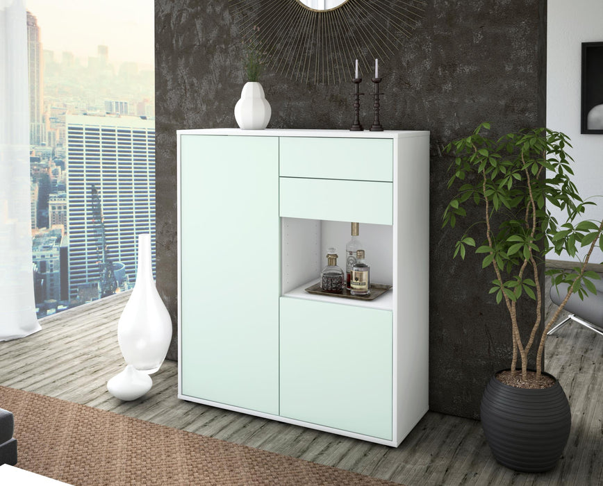 Highboard Lilia, Mint Seite (92x108x35cm) - Stil.Zeit Möbel GmbH