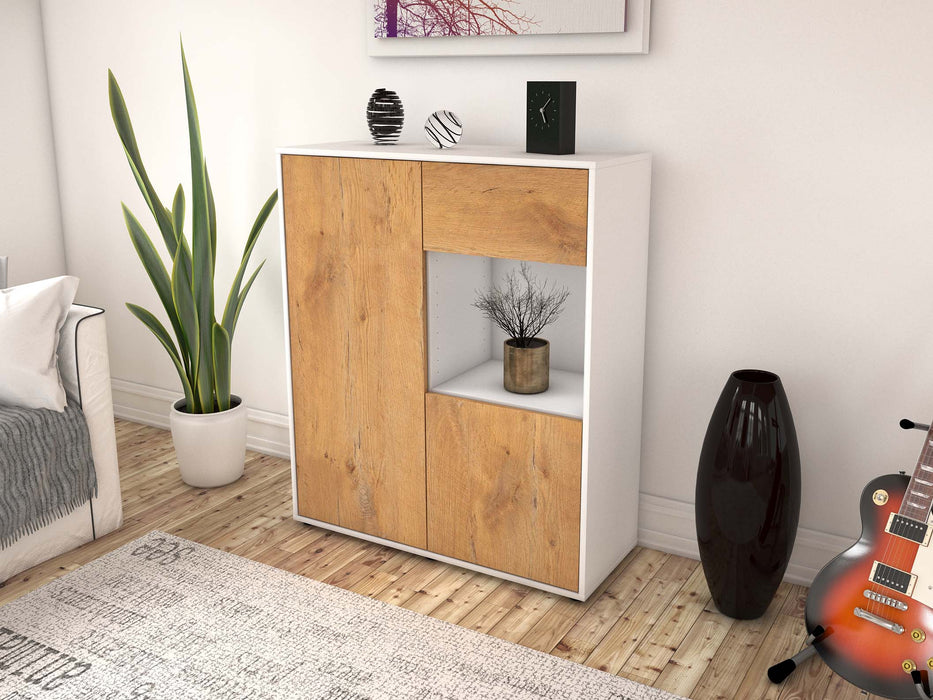 Highboard Lisa, Eiche Seite (92x108x35cm) - Stil.Zeit Möbel GmbH