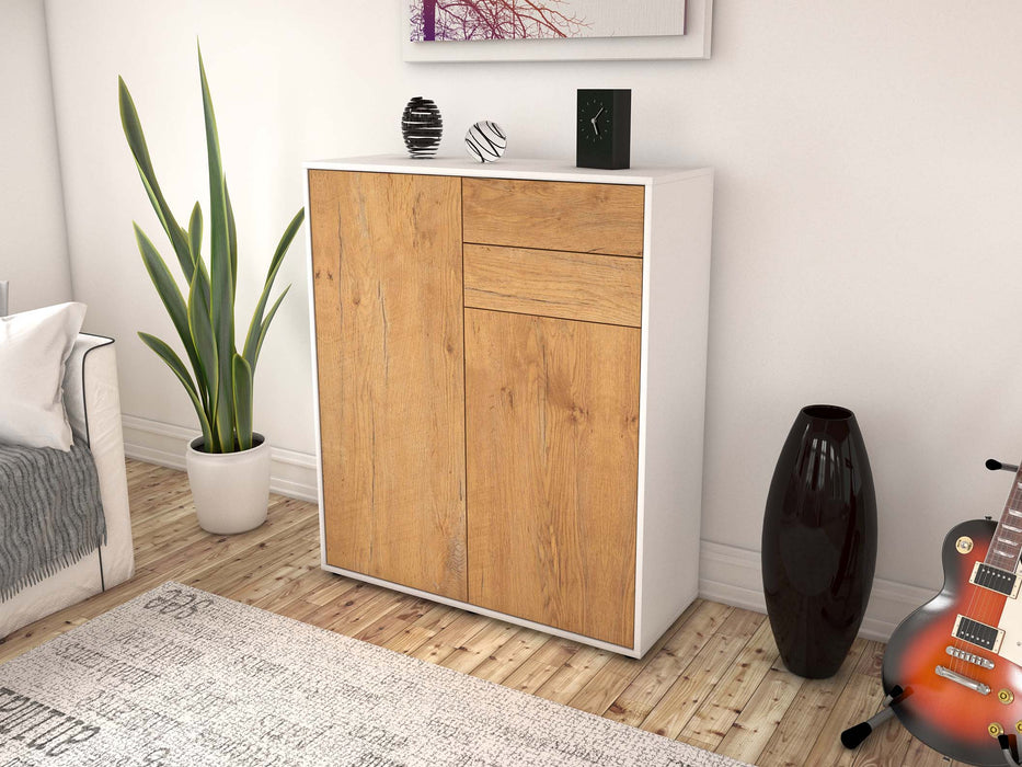 Highboard Lisann, Eiche Seite (92x108x35cm) - Stil.Zeit Möbel GmbH