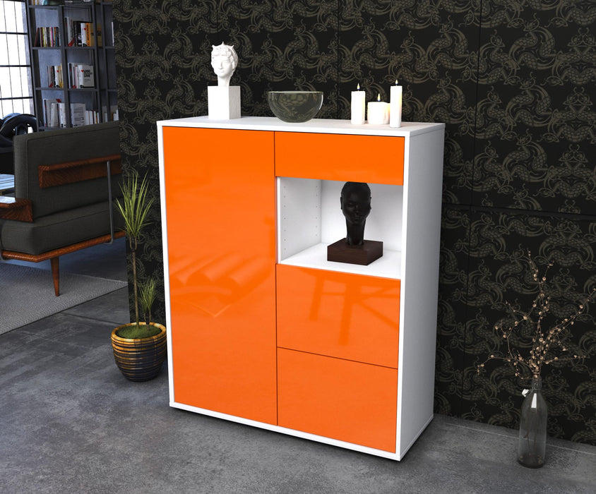 Highboard Lucia, Orange Seite (92x108x35cm) - Stil.Zeit Möbel GmbH