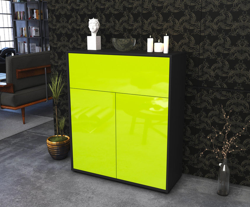 Highboard Giulia, Grün Seite (92x108x35cm) - Stil.Zeit Möbel GmbH