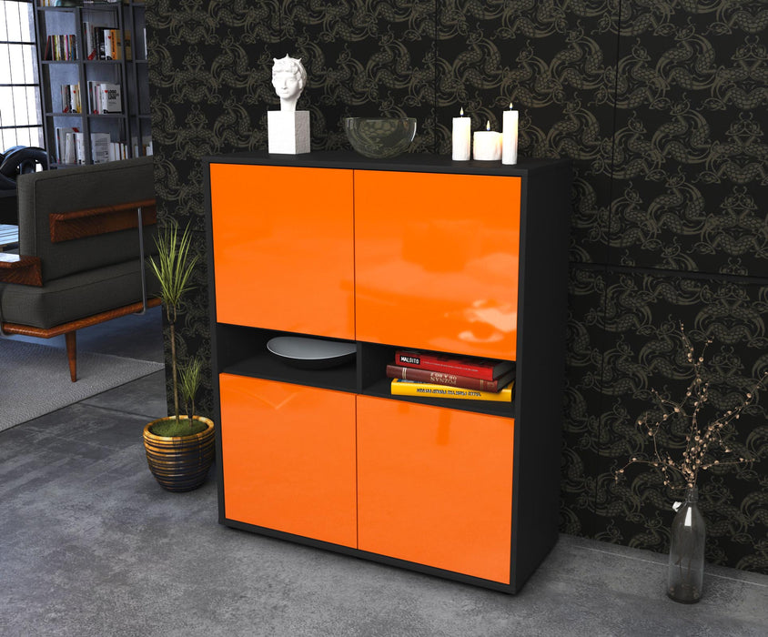 Highboard Innocenza, Orange Seite (92x108x35cm) - Stil.Zeit Möbel GmbH