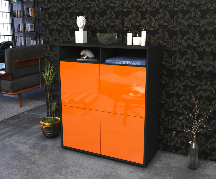 Highboard Jade, Orange Seite (92x108x35cm) - Stil.Zeit Möbel GmbH