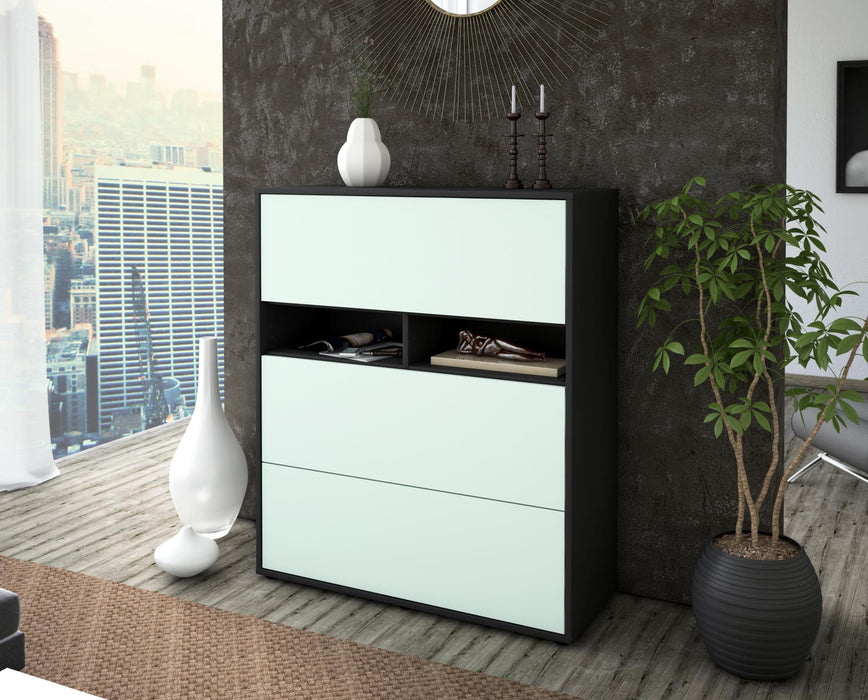 Highboard Janine, Mint Seite (92x108x35cm) - Stil.Zeit Möbel GmbH