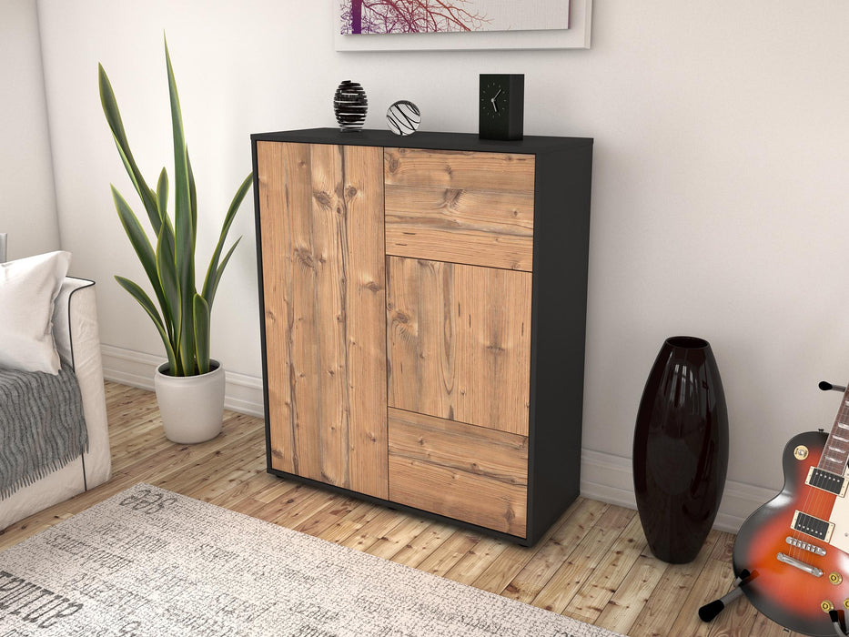 Highboard Lia, Pinie Seite (92x108x35cm) - Stil.Zeit Möbel GmbH