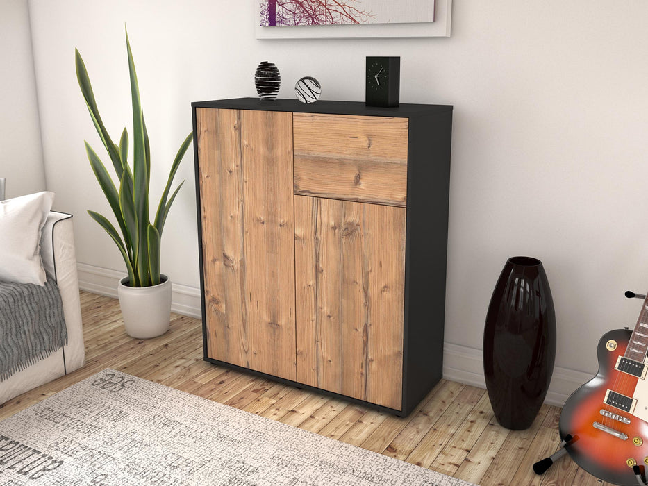 Highboard Loana, Pinie Seite (92x108x35cm) - Stil.Zeit Möbel GmbH