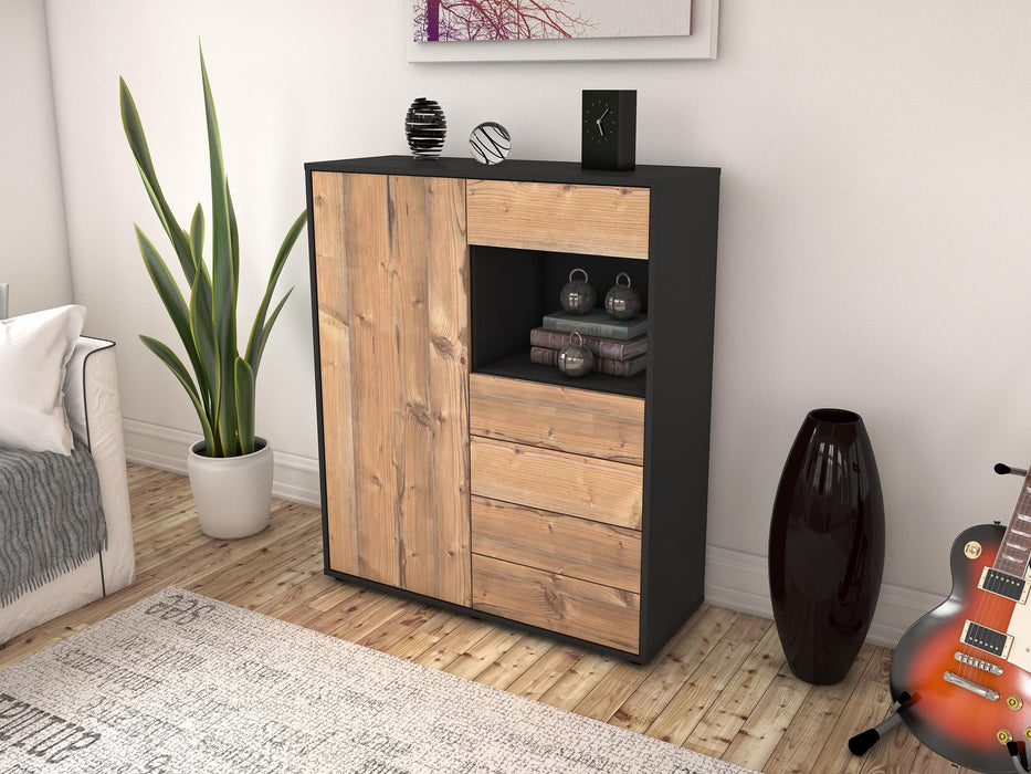 Highboard Loredana, Pinie Seite (92x108x35cm) - Stil.Zeit Möbel GmbH