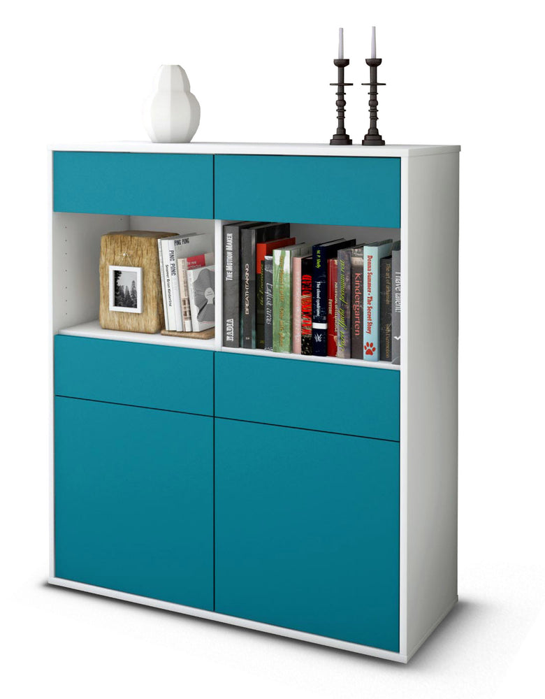 Highboard Jolanda, Türkis Studio (92x108x35cm) - Stil.Zeit Möbel GmbH