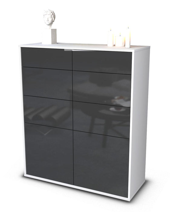 Highboard Katia, Grau Studio (92x108x35cm) - Stil.Zeit Möbel GmbH