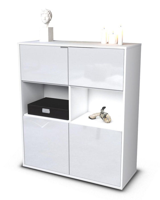 Highboard Katyna, Weiß Studio (92x108x35cm) - Stil.Zeit Möbel GmbH