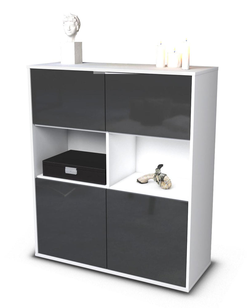 Highboard Katyna, Grau Studio (92x108x35cm) - Stil.Zeit Möbel GmbH