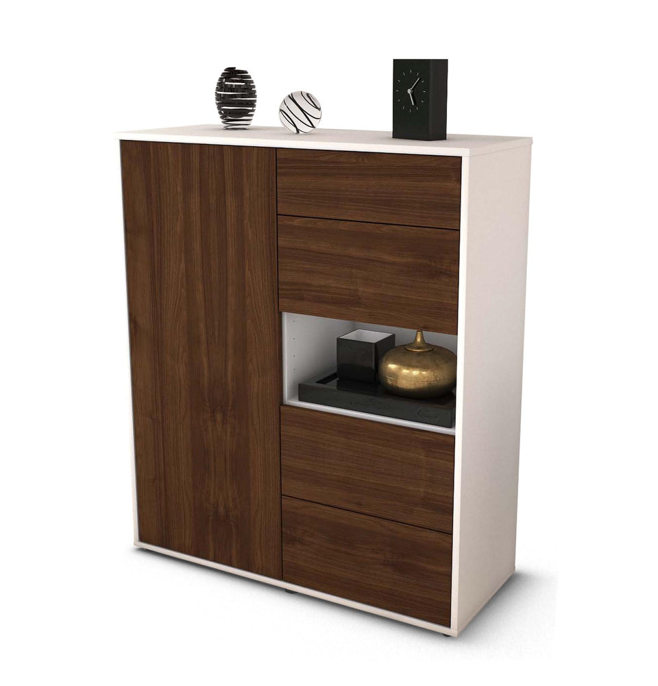 Highboard Larissa, Walnuss Studio (92x108x35cm) - Stil.Zeit Möbel GmbH