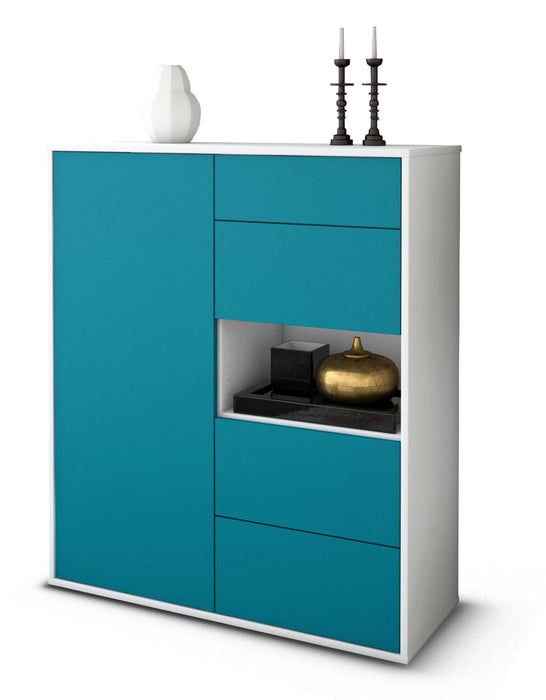 Highboard Larissa, Türkis Studio (92x108x35cm) - Stil.Zeit Möbel GmbH