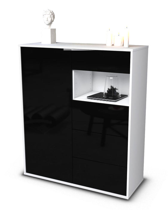 Highboard Lavinia, Schwarz Studio (92x108x35cm) - Stil.Zeit Möbel GmbH