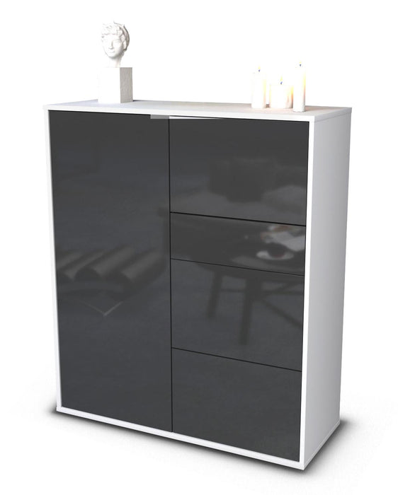 Highboard Leandra, Grau Studio (92x108x35cm) - Stil.Zeit Möbel GmbH