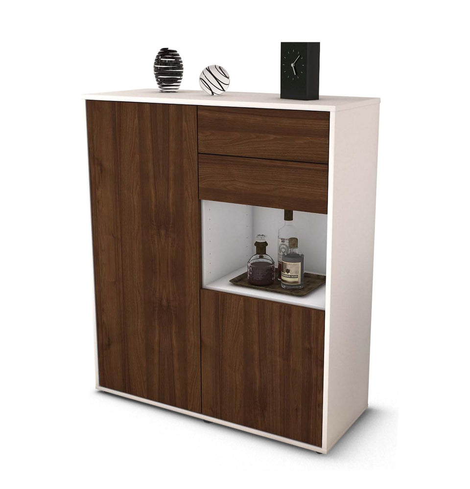 Highboard Leona, Walnuss Studio (92x108x35cm) - Stil.Zeit Möbel GmbH