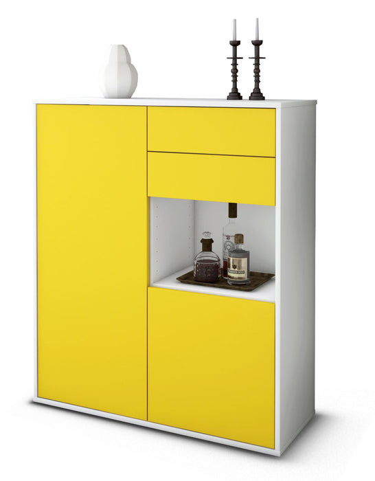 Highboard Leona, Gelb Studio (92x108x35cm) - Stil.Zeit Möbel GmbH