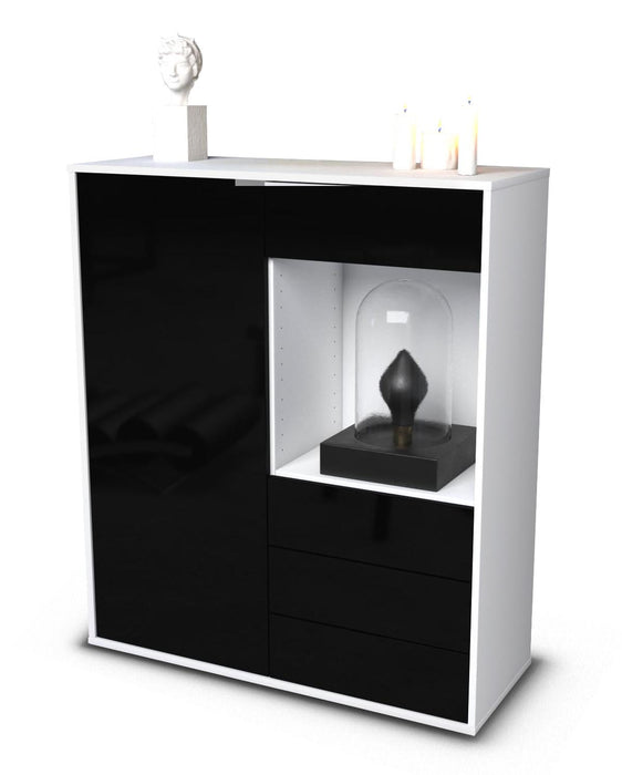 Highboard Lorella, Schwarz Studio (92x108x35cm) - Stil.Zeit Möbel GmbH