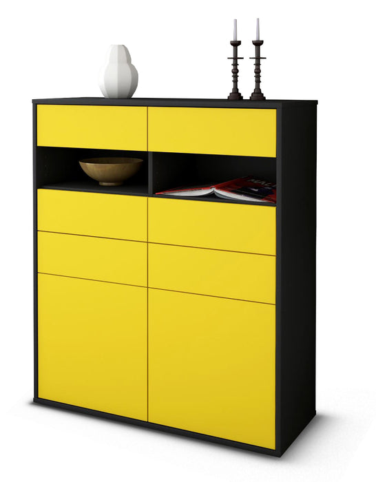 Highboard Jolina, Gelb Studio (92x108x35cm) - Stil.Zeit Möbel GmbH