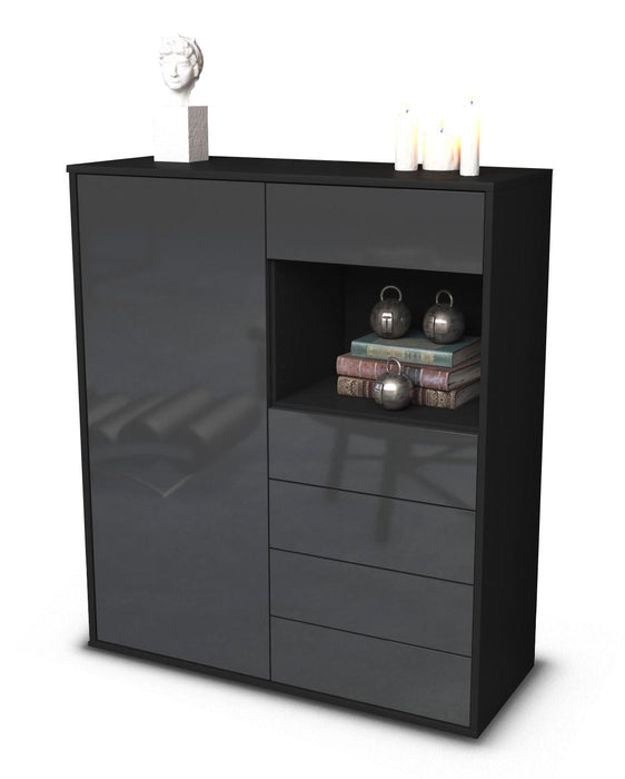 Highboard Loredana, Grau Studio (92x108x35cm) - Stil.Zeit Möbel GmbH