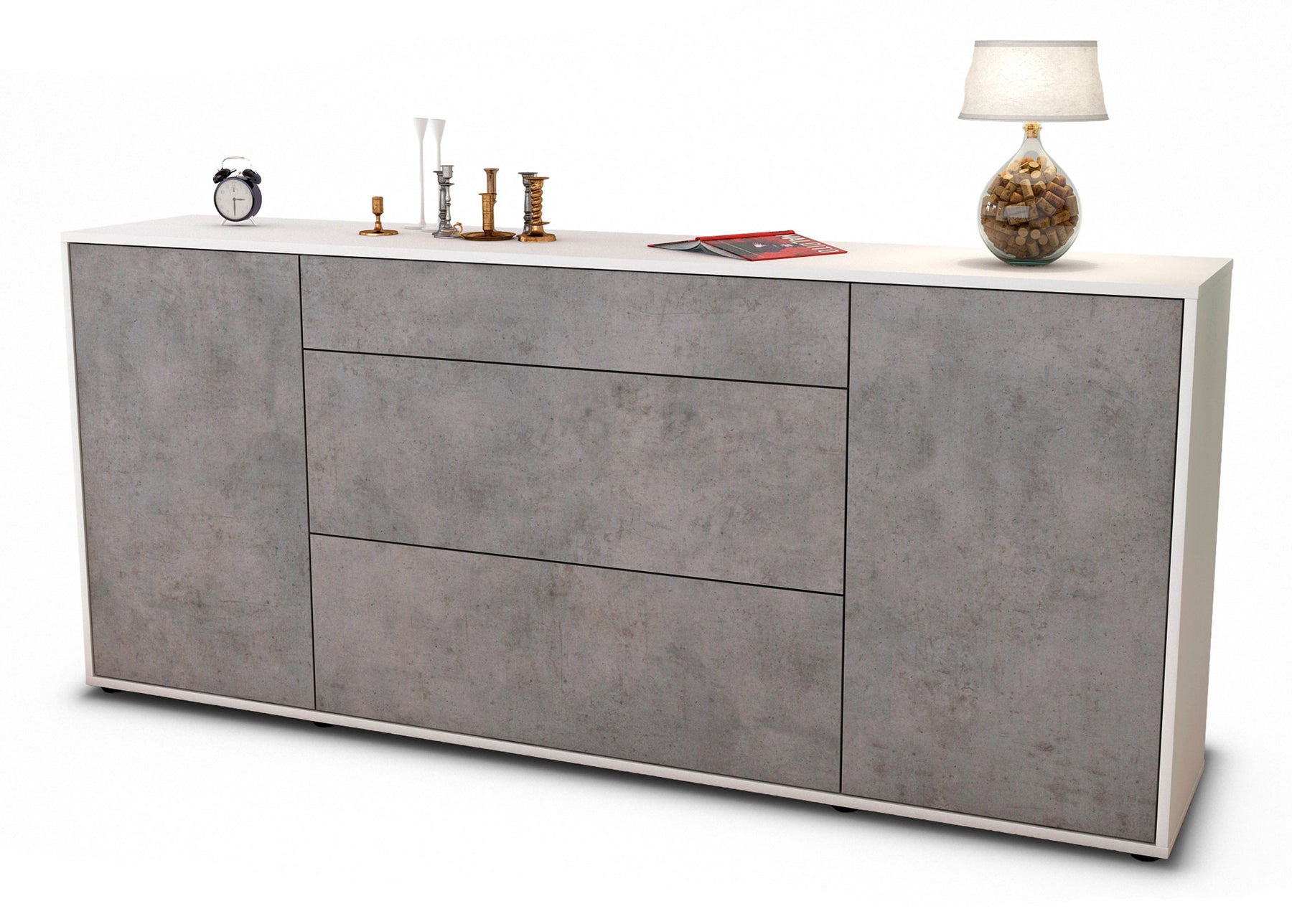 Sideboard Eleonora, Beton (180x79x35cm)