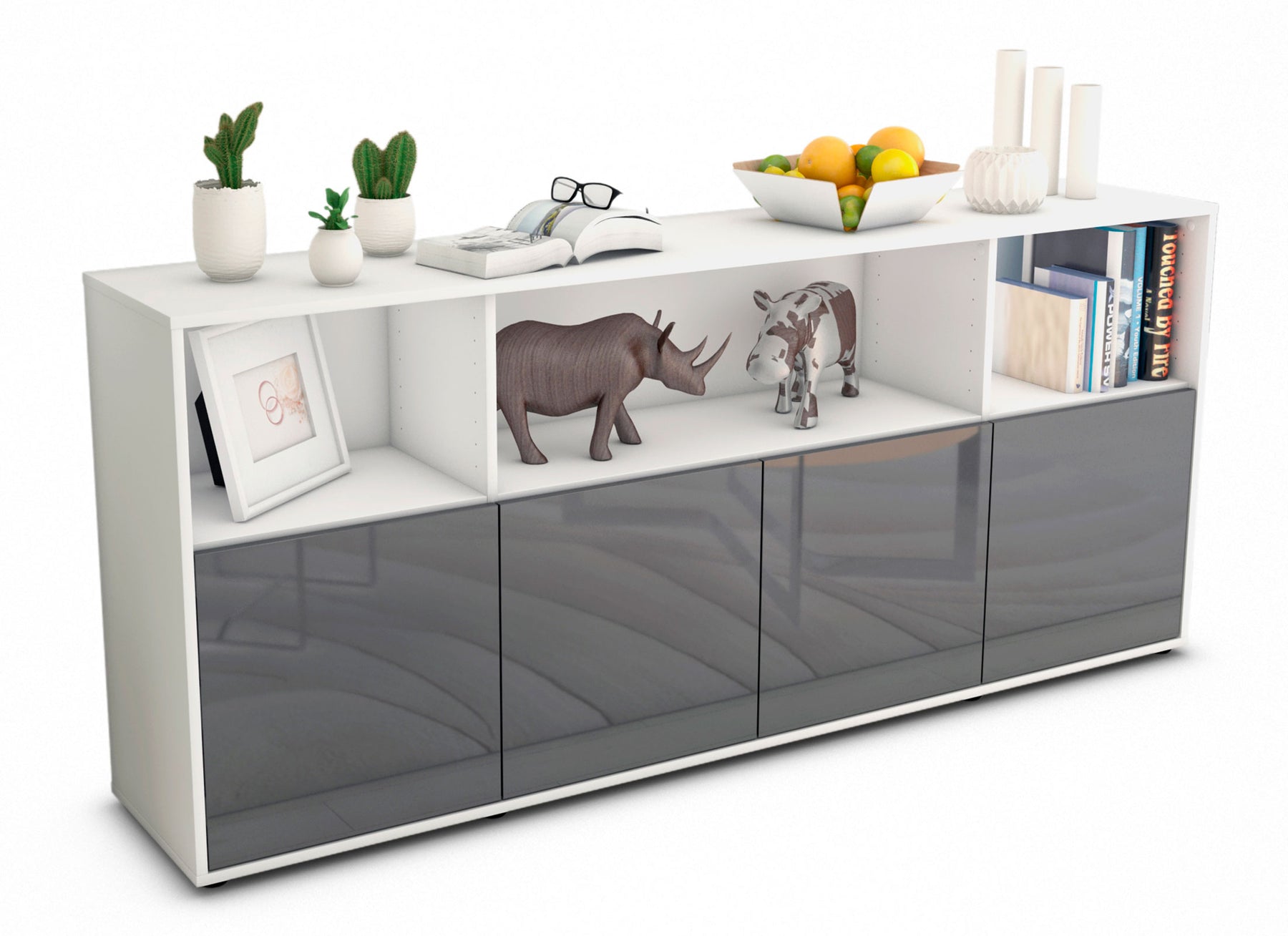 Sideboard Enrica, Grau (180x79x35cm)