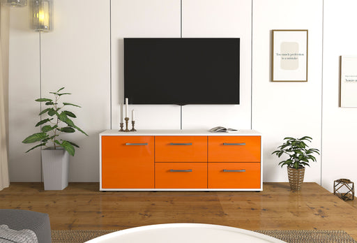 Lowboard Aloisia, Orange Front ( 136x49x35cm) - Stil.Zeit Möbel GmbH