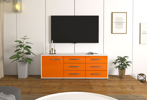 Lowboard Amedea, Orange Front ( 136x49x35cm) - Stil.Zeit Möbel GmbH