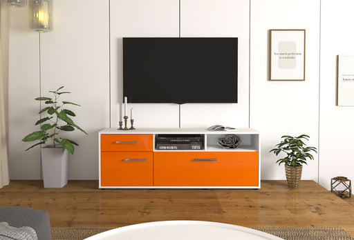 Lowboard Amisa, Orange Front ( 136x49x35cm) - Stil.Zeit Möbel GmbH