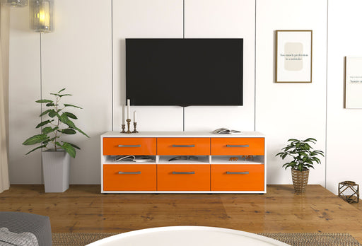 Lowboard Annalena, Orange Front ( 136x49x35cm) - Stil.Zeit Möbel GmbH