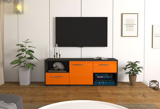 Lowboard Ambra, Orange Front (136x49x35cm) - Stil.Zeit Möbel GmbH