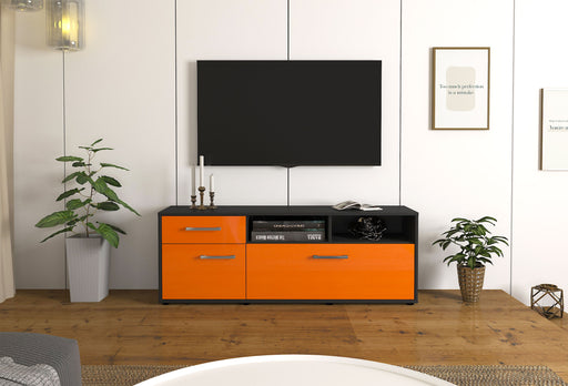 Lowboard Amisa, Orange Front (136x49x35cm) - Stil.Zeit Möbel GmbH