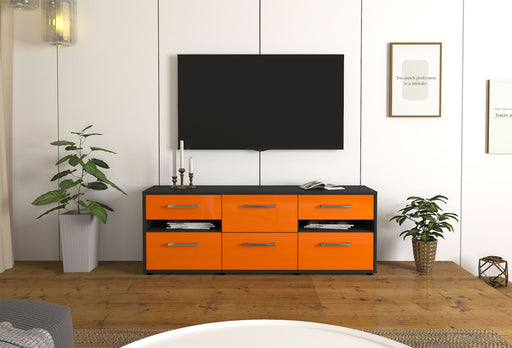 Lowboard Andrea, Orange Front (136x49x35cm) - Stil.Zeit Möbel GmbH