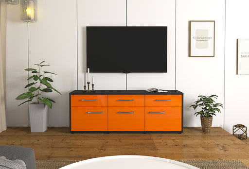 Lowboard Angela, Orange Front (136x49x35cm) - Stil.Zeit Möbel GmbH