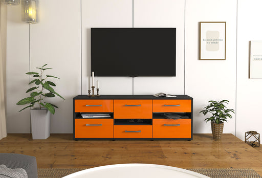 Lowboard Annalisa, Orange Front (136x49x35cm) - Stil.Zeit Möbel GmbH
