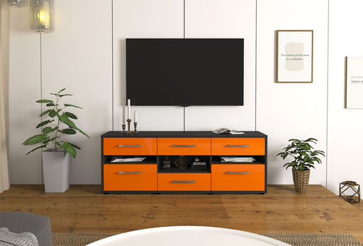 Lowboard Annamaria, Orange Front (136x49x35cm) - Stil.Zeit Möbel GmbH