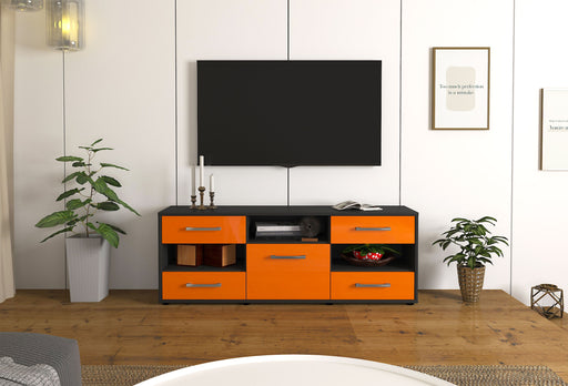 Lowboard Annina, Orange Front (136x49x35cm) - Stil.Zeit Möbel GmbH