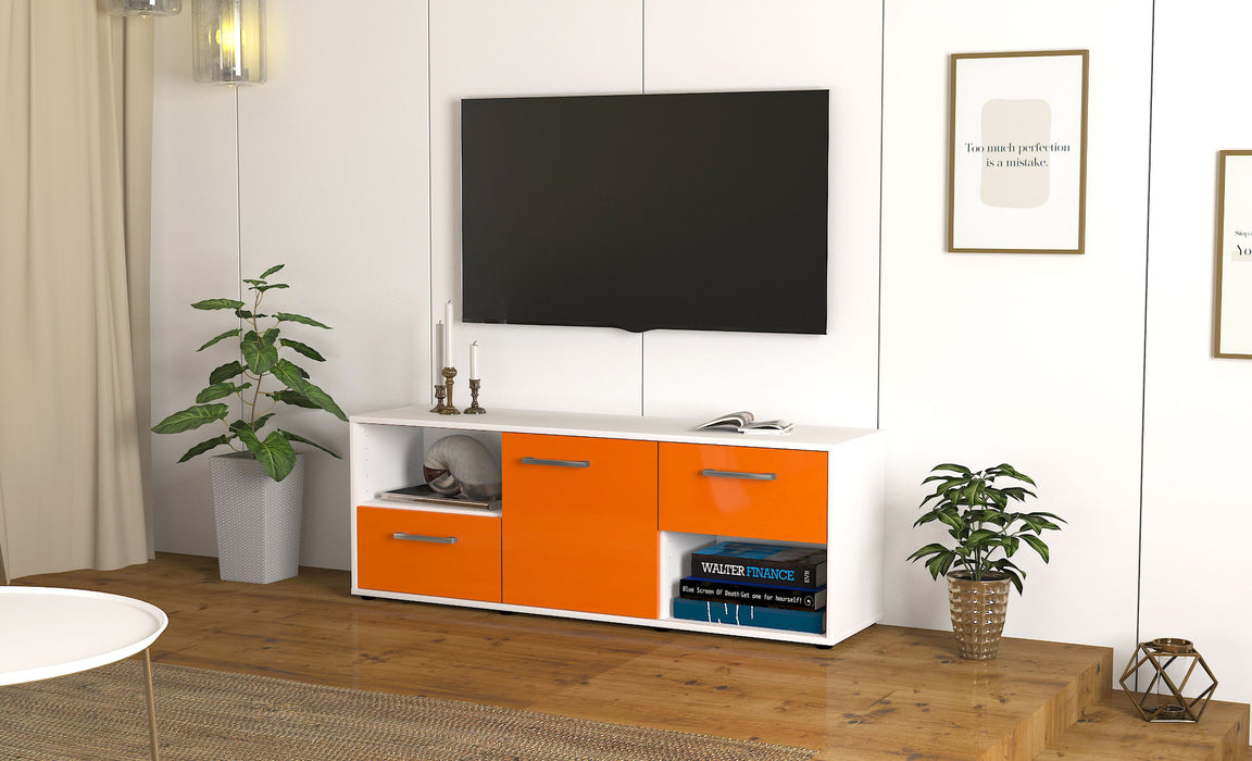 Lowboard Ambra, Orange Seite ( 136x49x35cm) - Stil.Zeit Möbel GmbH