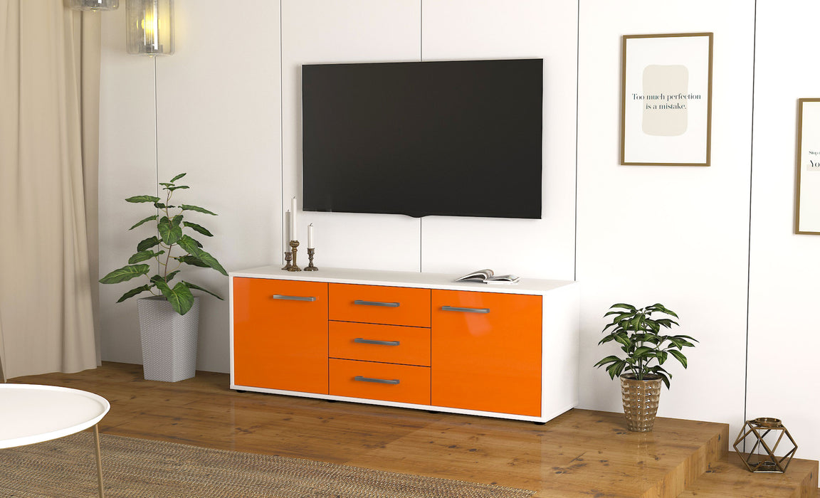 Lowboard Ameline, Orange Seite ( 136x49x35cm) - Stil.Zeit Möbel GmbH