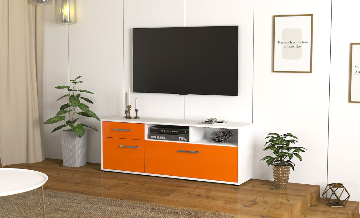 Lowboard Amisa, Orange Seite ( 136x49x35cm) - Stil.Zeit Möbel GmbH