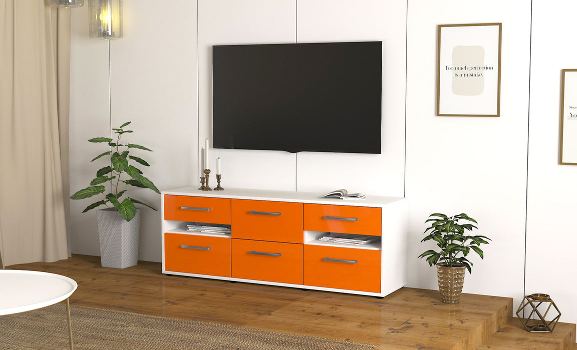 Lowboard Andrea, Orange Seite ( 136x49x35cm) - Stil.Zeit Möbel GmbH