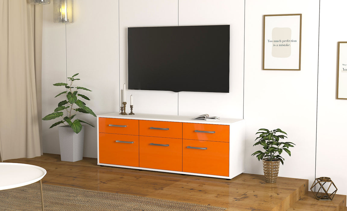 Lowboard Angela, Orange Seite ( 136x49x35cm) - Stil.Zeit Möbel GmbH