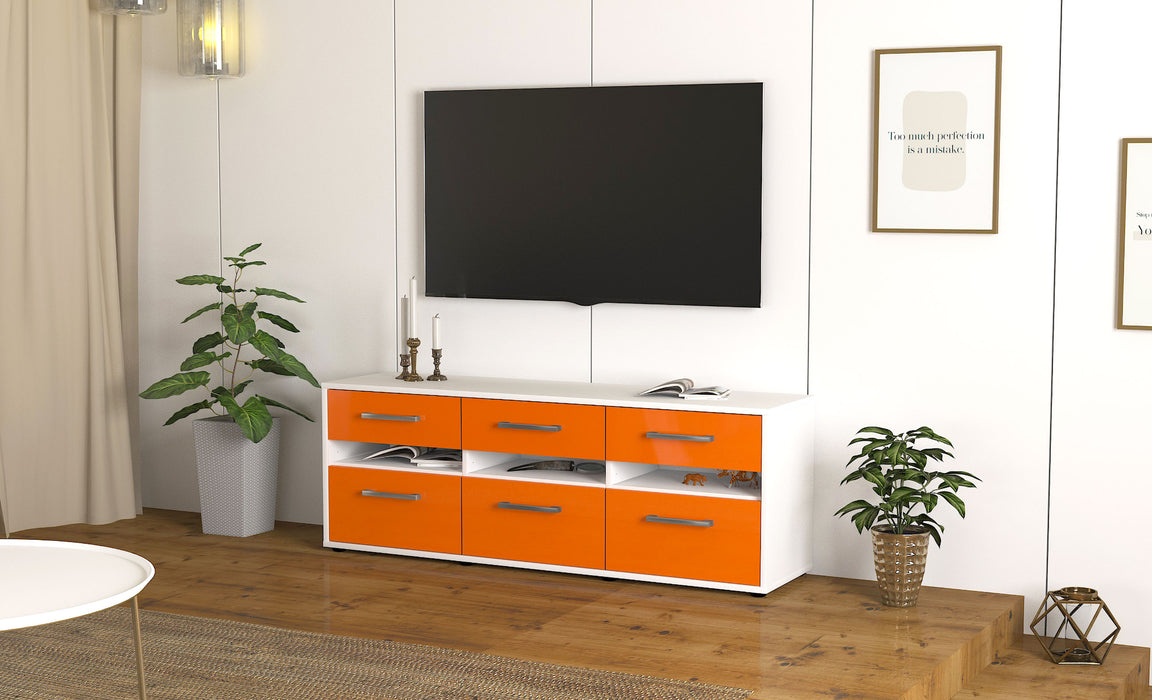 Lowboard Annalena, Orange Seite ( 136x49x35cm) - Stil.Zeit Möbel GmbH
