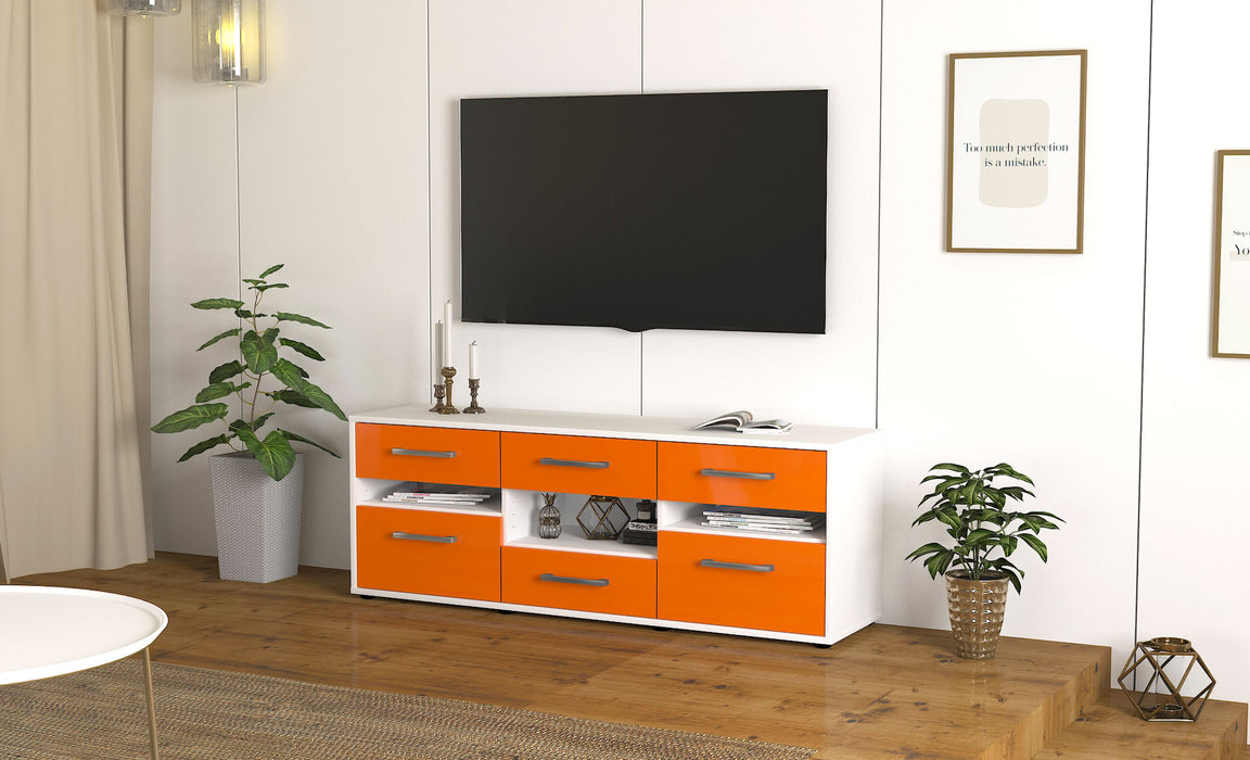 Lowboard Annamaria, Orange Seite ( 136x49x35cm) - Stil.Zeit Möbel GmbH