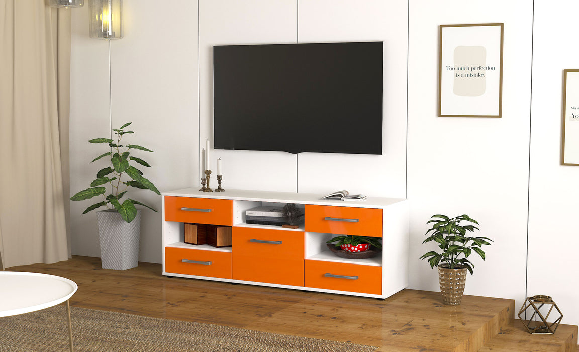 Lowboard Annina, Orange Seite ( 136x49x35cm) - Stil.Zeit Möbel GmbH